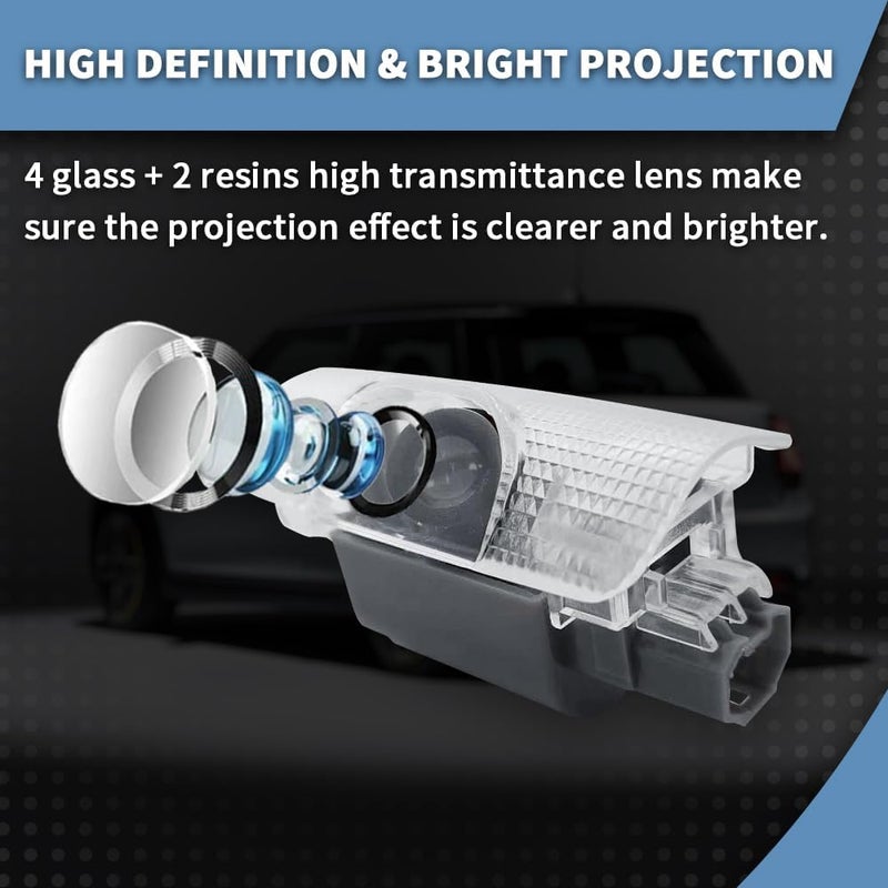 akarin 2PCS LED Car Door Projector Courtesy Lights Ghost Shadow Welcome Lamp Accessories Compatible with ZN6 2013-2021 GT 86 (ZN6 2013-2021 GT 86-White) - Image 5